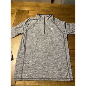 Hollister 1/4 Half Zip Long Sleeve Shirt Men Size Small Gray
